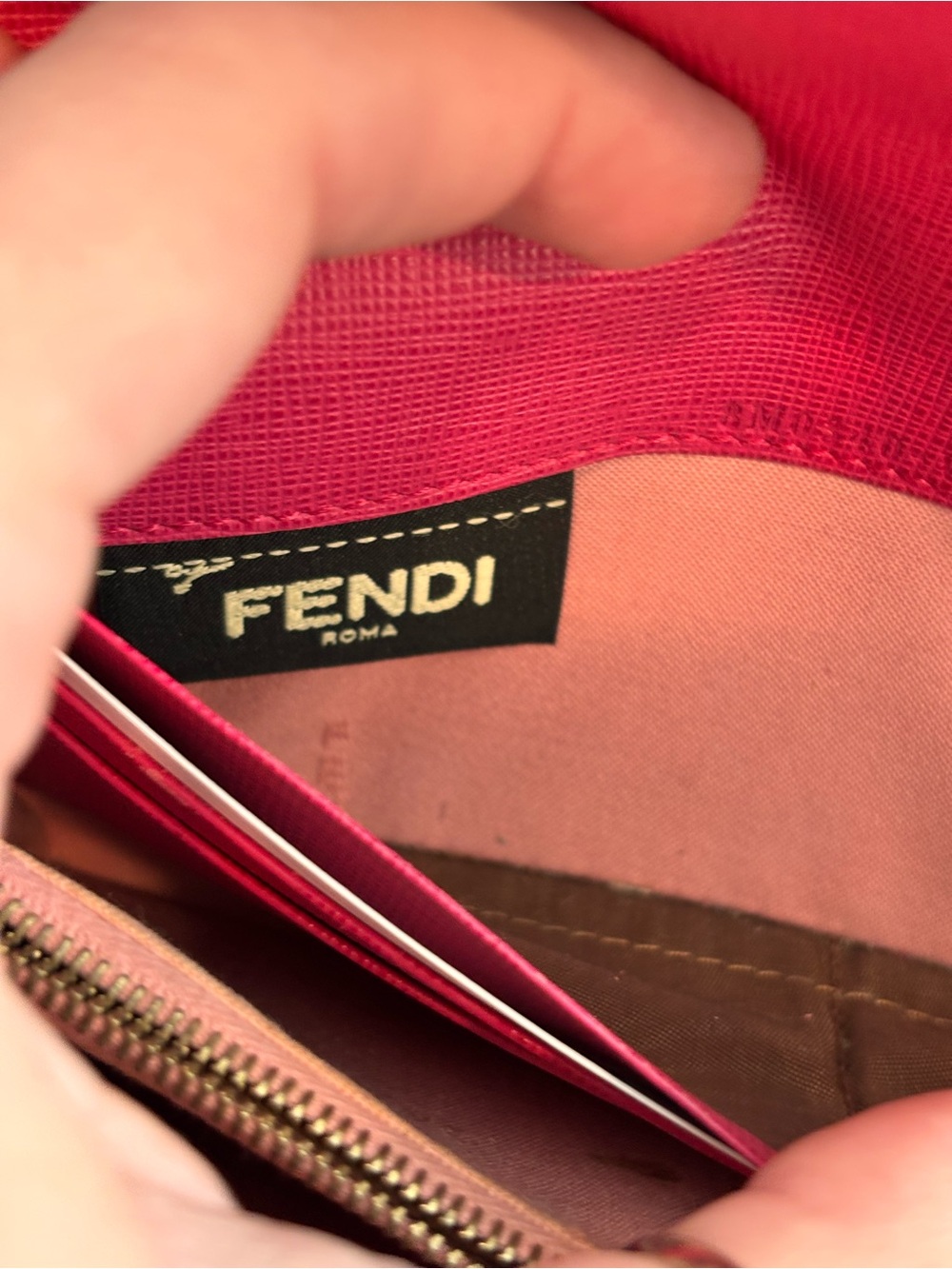 FENDI Pink Leather "Crayons" Pochette / Clutch Wallet W/ COA - Picture 13 of 15